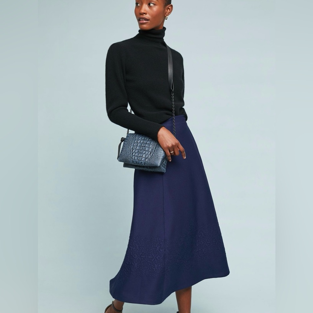 Maeve A-Line Midi Skirt in Blue for Work